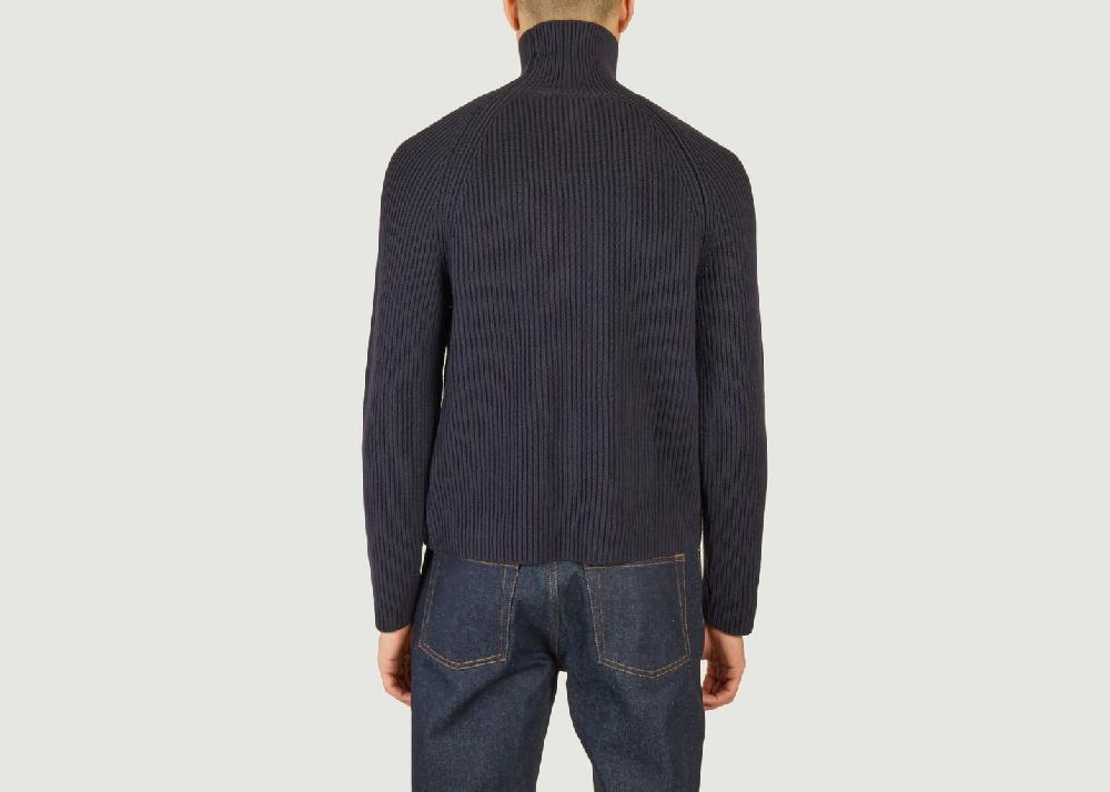 L'exception Pull Col Roulé Bleu Marine AMI Paris