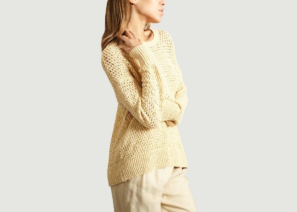 L'exception Pull En Maille Crochet Beige Theory
