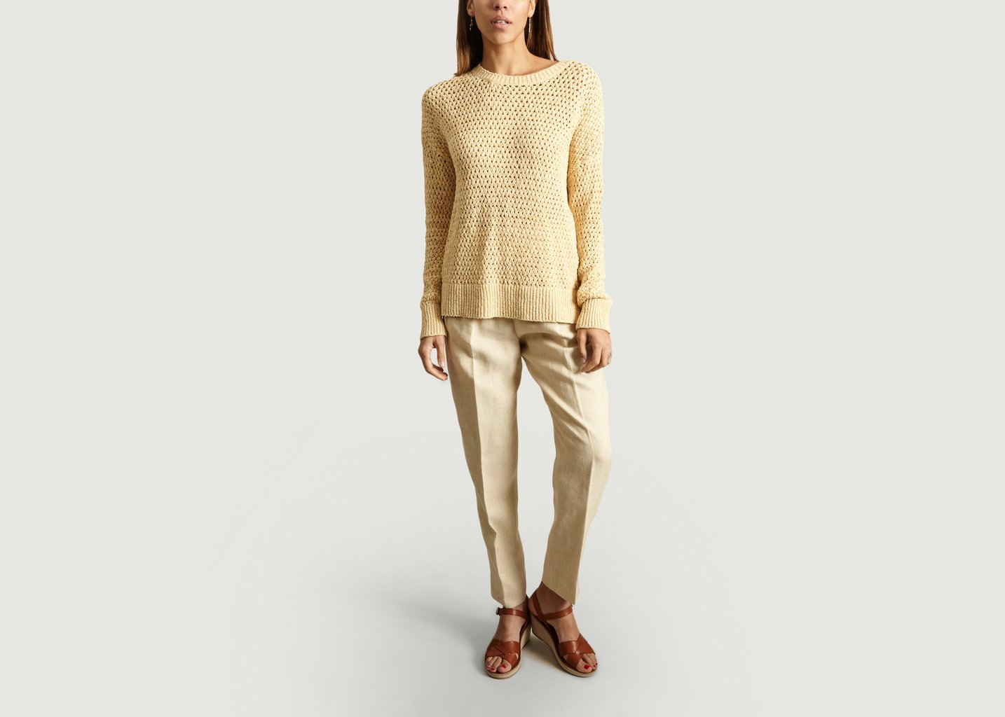 L'exception Pull En Maille Crochet Beige Theory