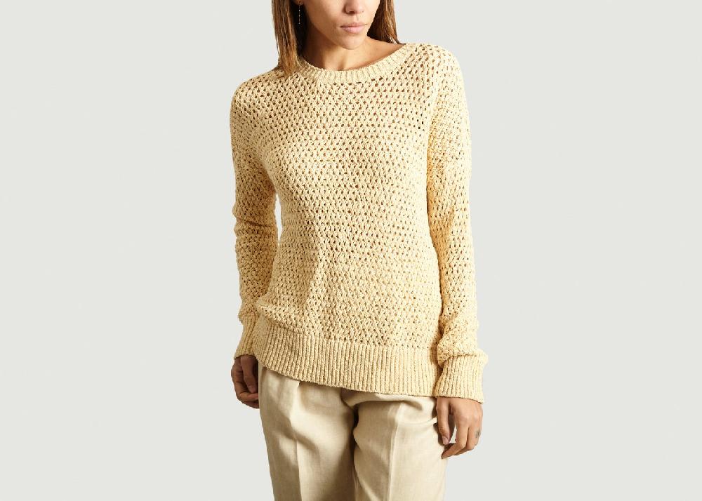 l'exception Pull en Maille Crochet Beige Theory