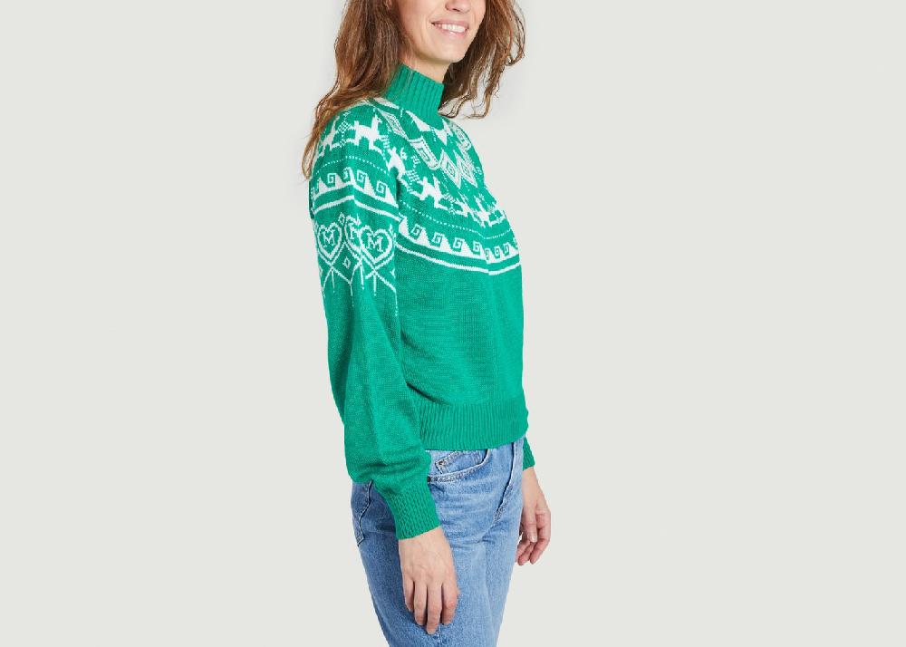 L'exception Pull Jacquard Vert Maje