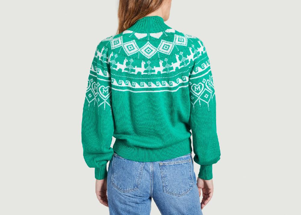 L'exception Pull Jacquard Vert Maje