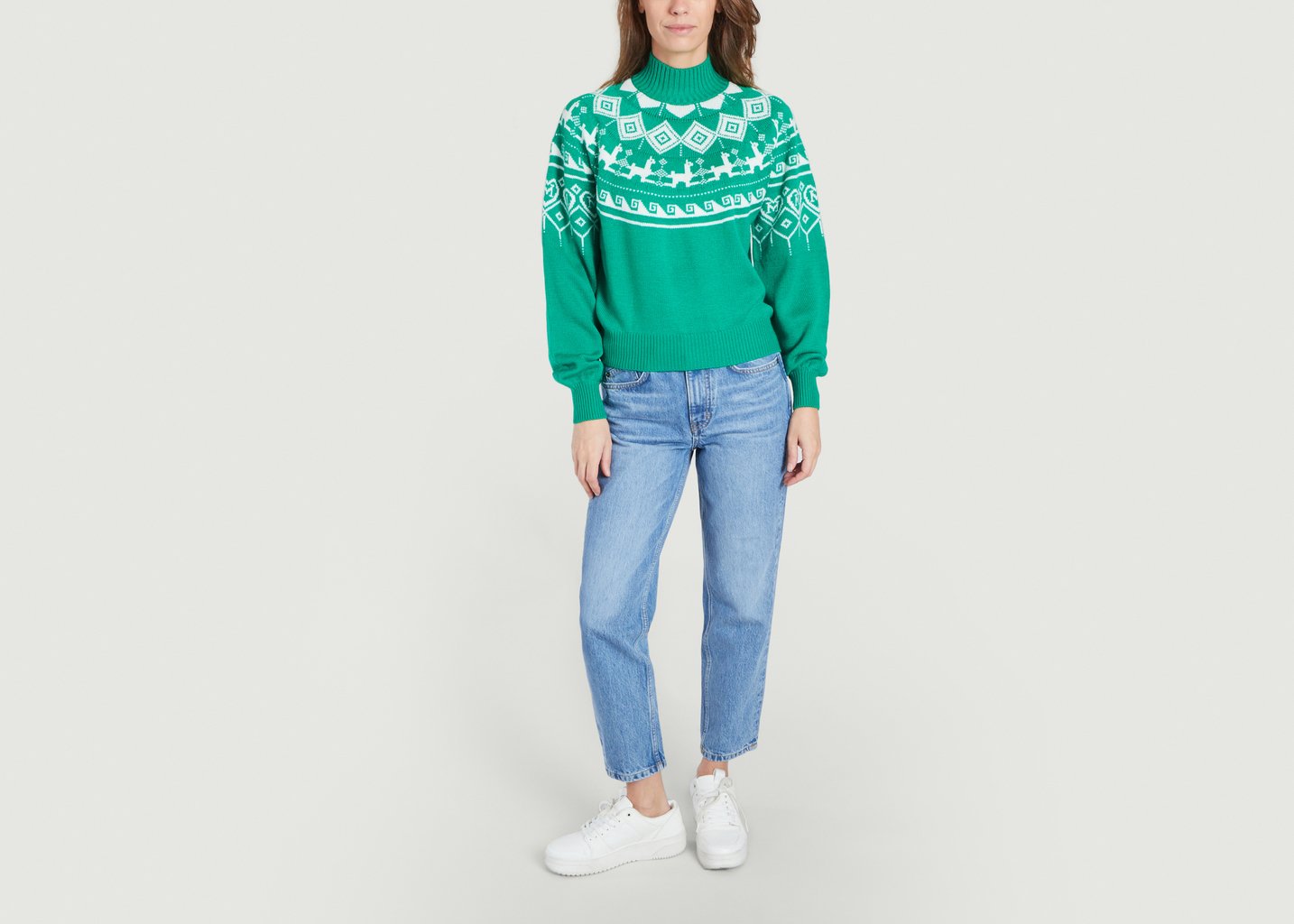 L'exception Pull Jacquard Vert Maje