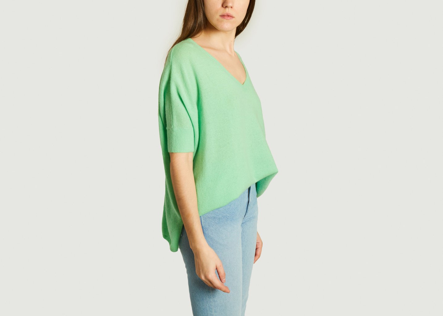L'exception Pull Poncho Kate Vert Absolut Cashmere