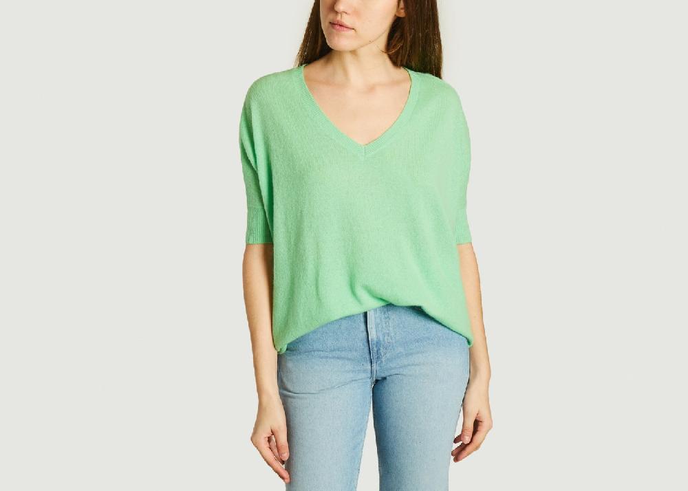 l'exception Pull poncho Kate Vert Absolut cashmere