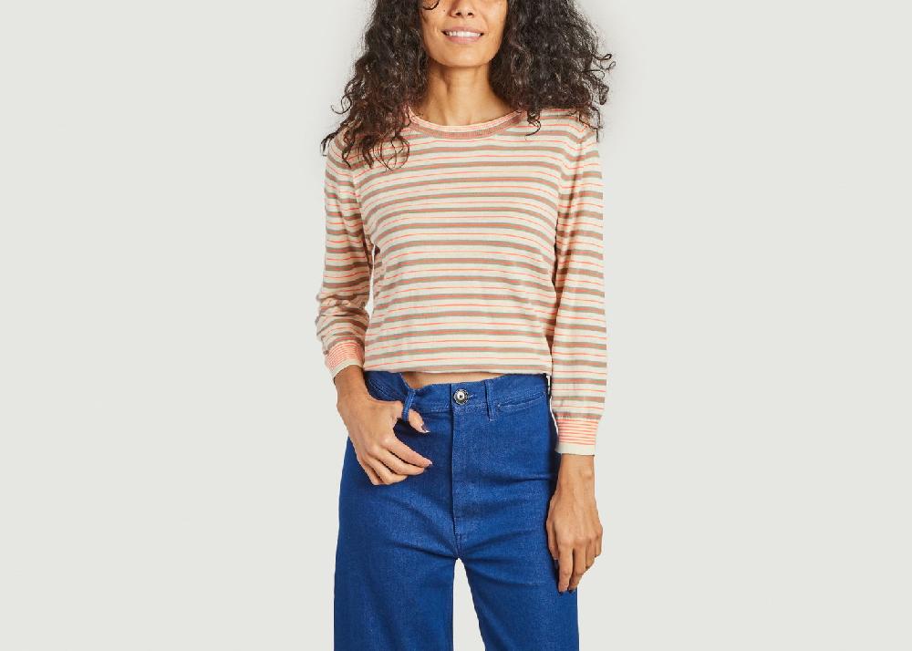 l'exception Pull rayé Gops Crème Bellerose