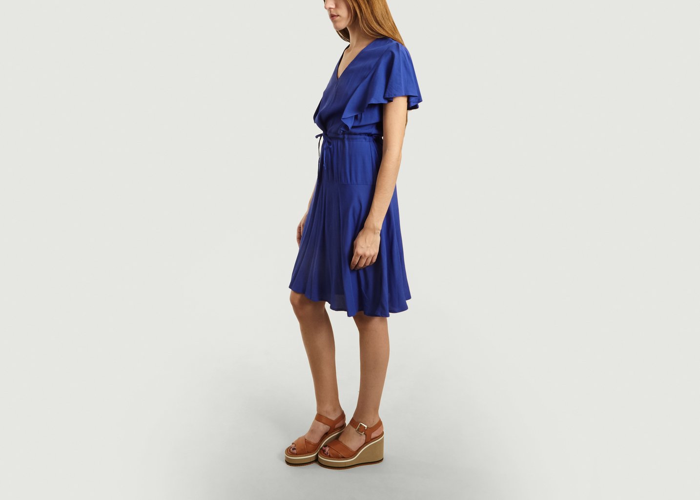 L'exception Robe A Volants Oanell Bleu Roi Tinsels