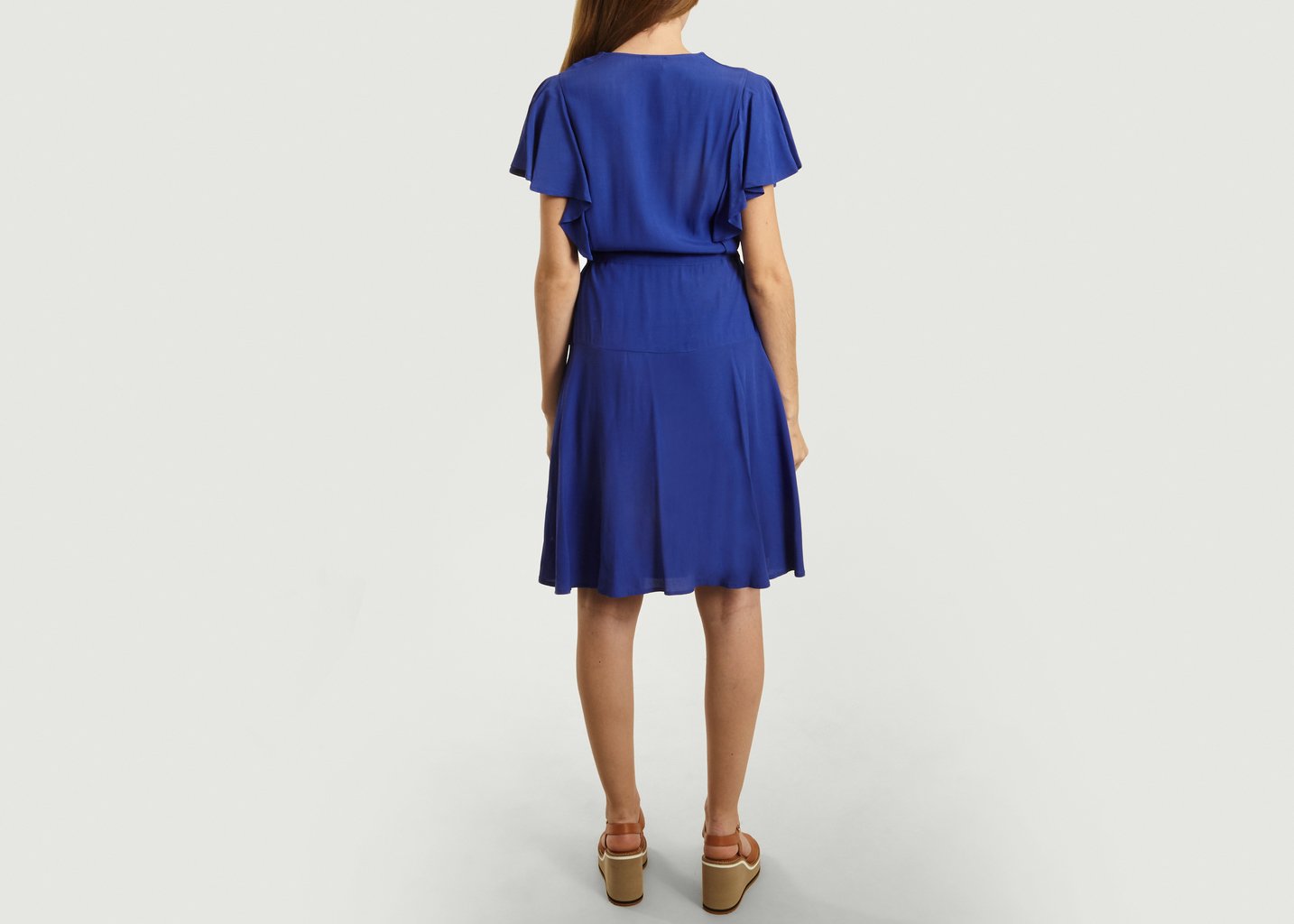L'exception Robe A Volants Oanell Bleu Roi Tinsels