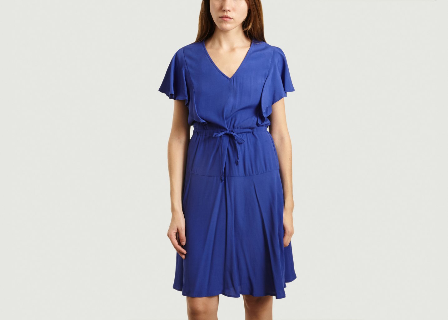 l'exception Robe A Volants Oanell Bleu Roi Tinsels