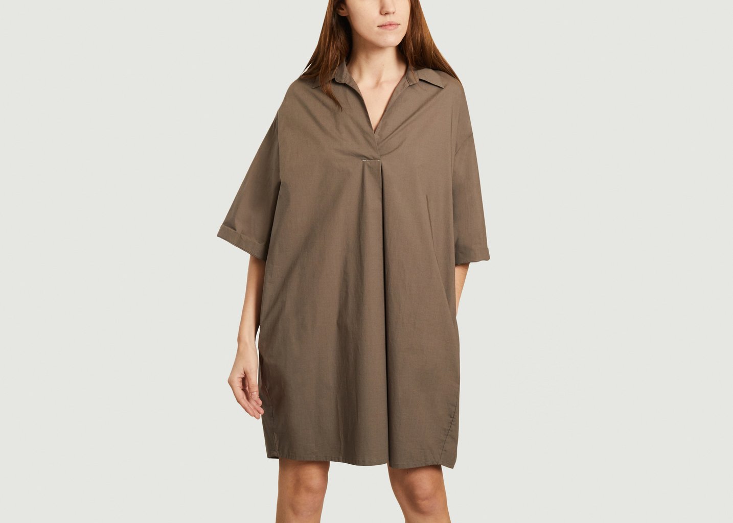 l'exception Robe Afi Taupe Momoni