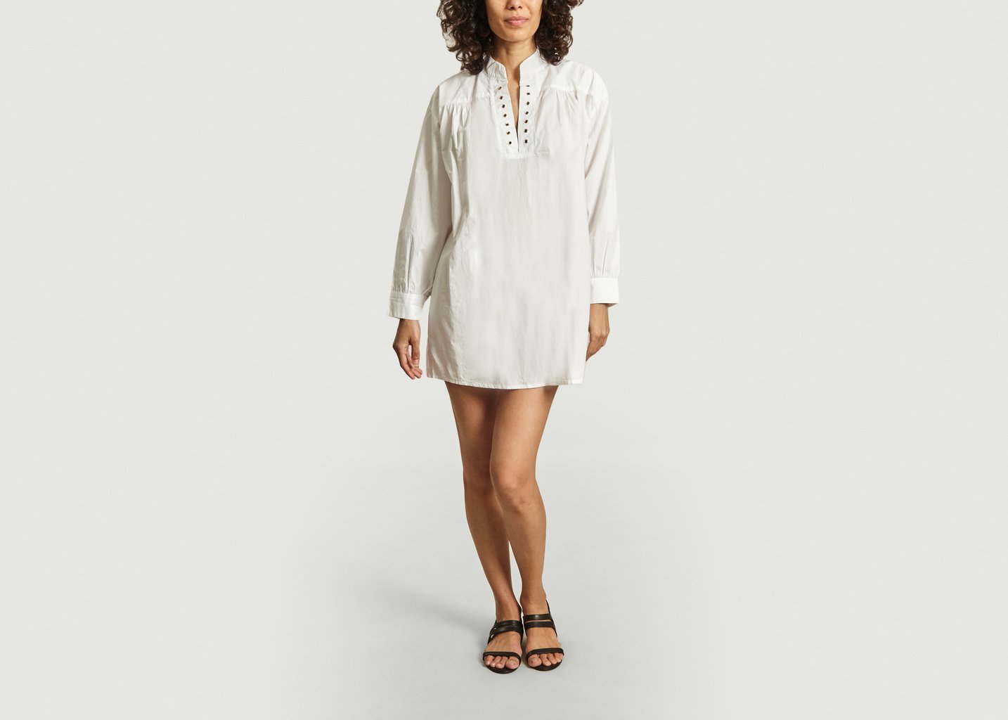 L'exception Robe Chemise Courte Odd Blanc Roseanna