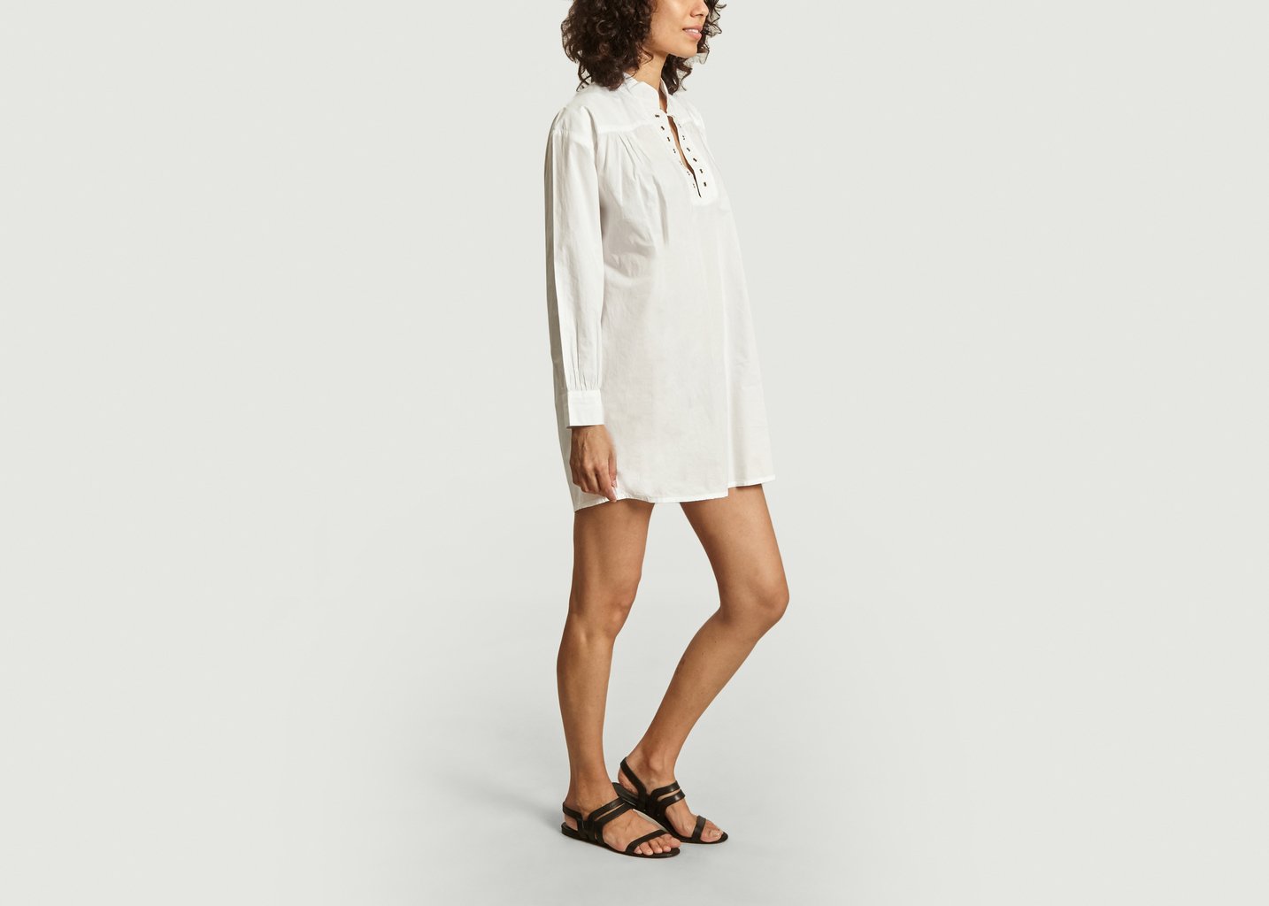 L'exception Robe Chemise Courte Odd Blanc Roseanna