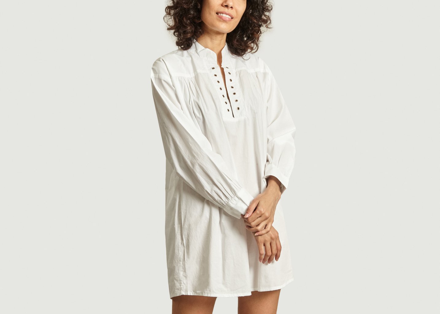 l'exception Robe chemise courte Odd Blanc Roseanna