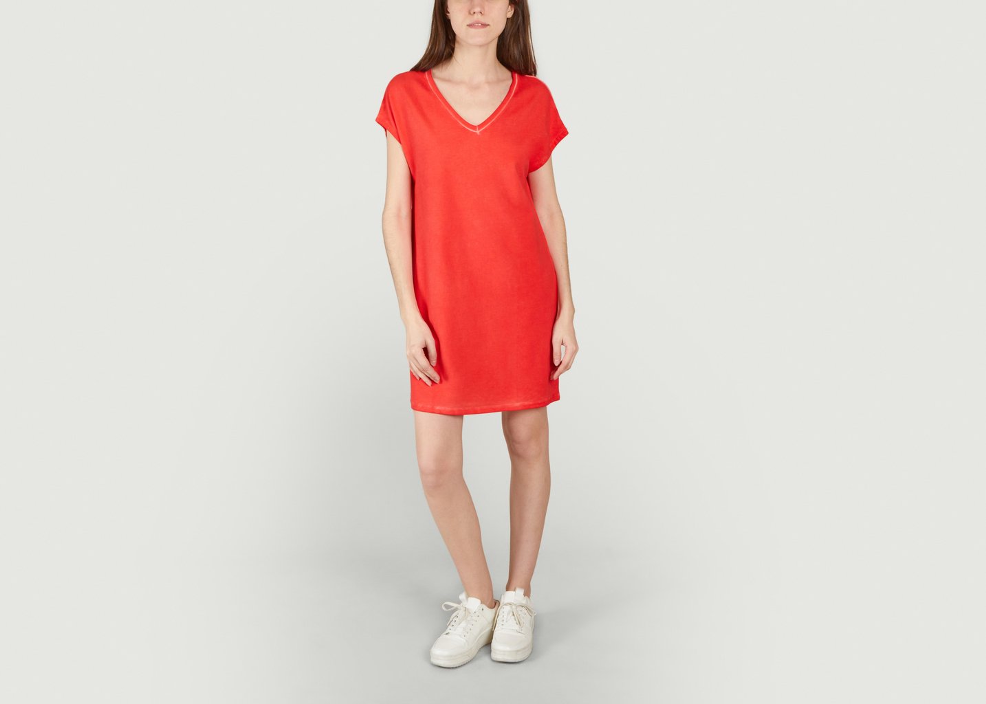L'exception Robe Col V Rouge Majestic Filatures