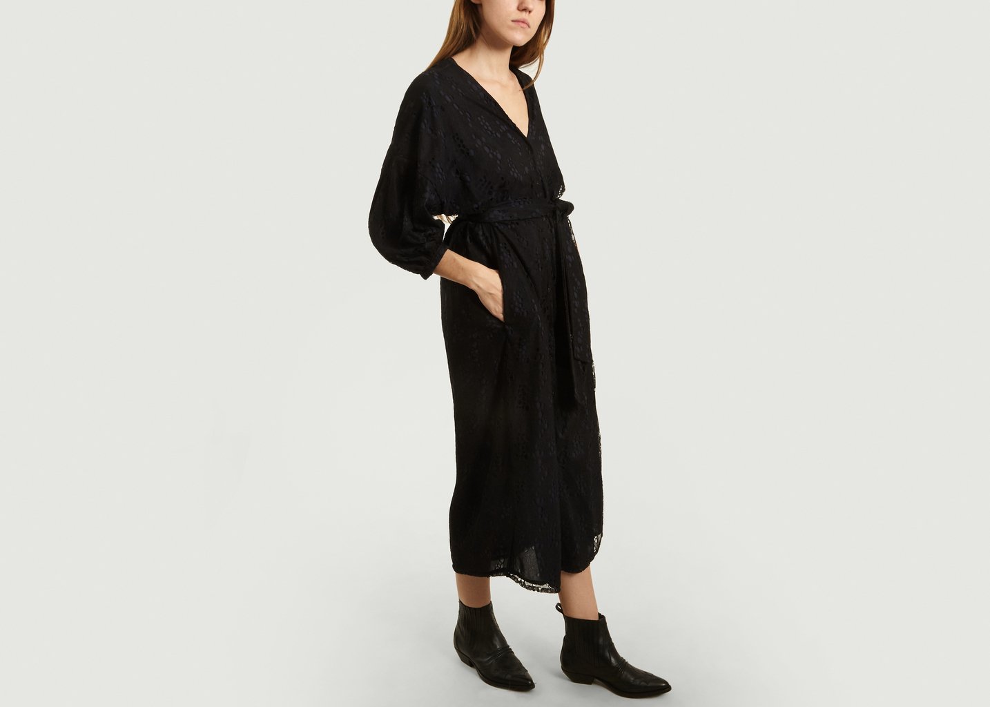 L'exception Robe Debbie Dentelle Noir Roseanna