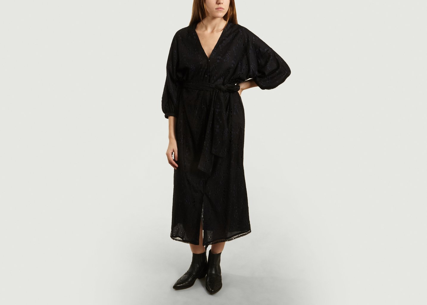 l'exception Robe Debbie Dentelle Noir Roseanna