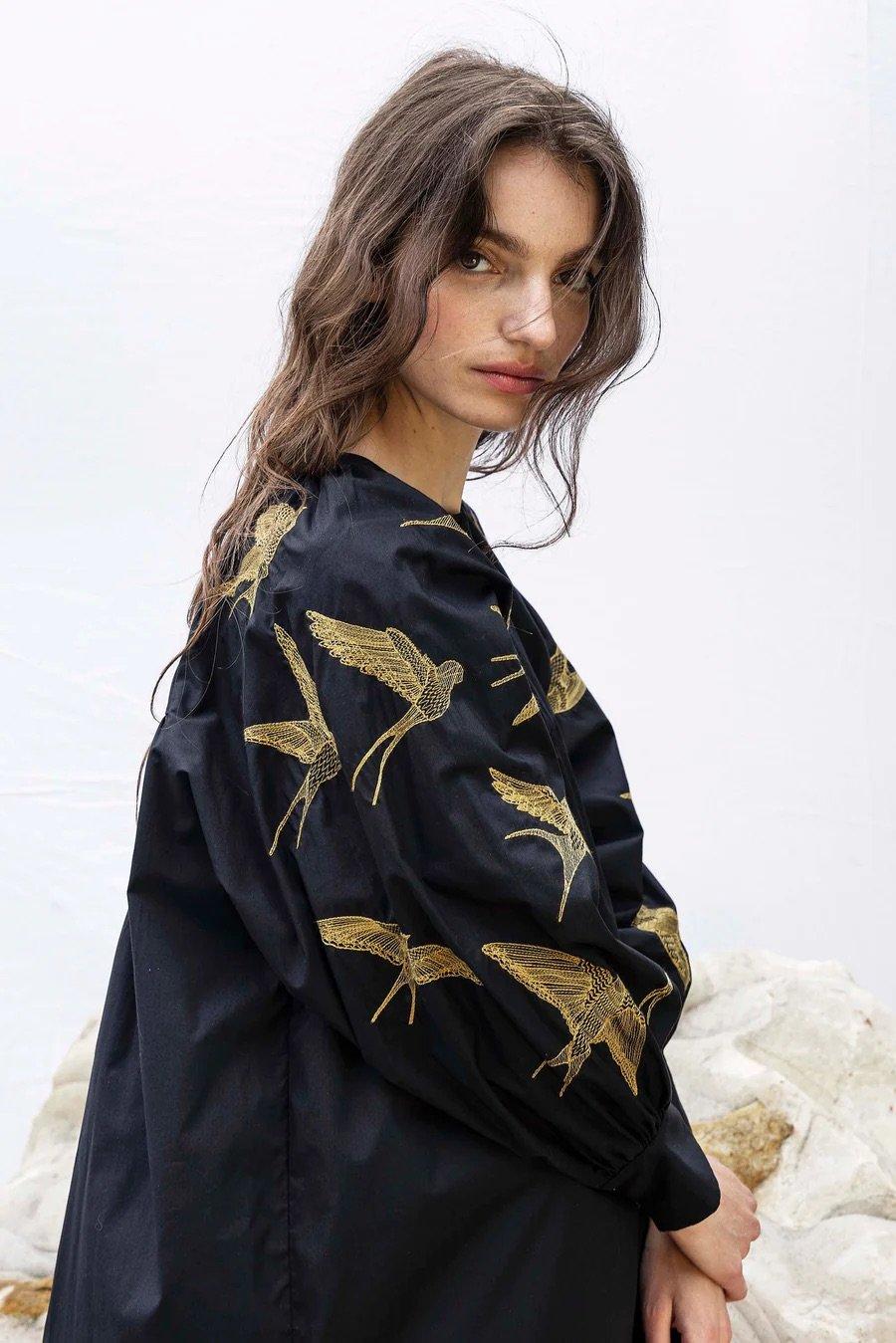 L'exception Robe Doria Aves Noir Misericordia