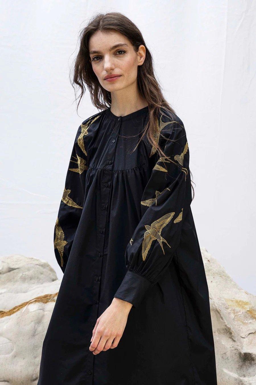 L'exception Robe Doria Aves Noir Misericordia