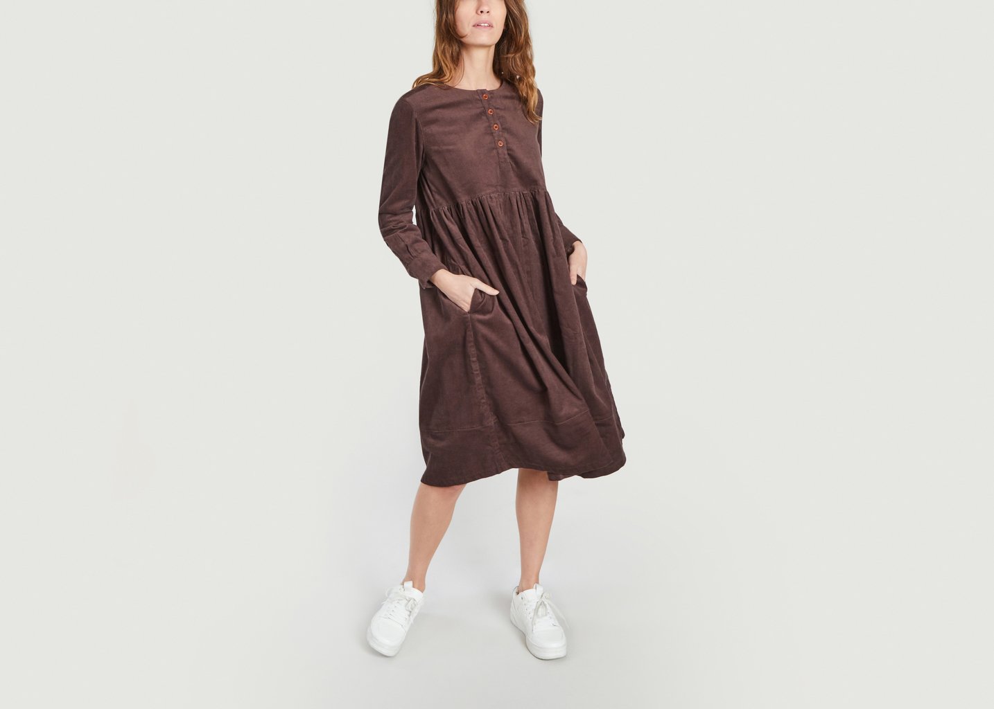 L'exception Robe Freja Corduroy Marron People Tree