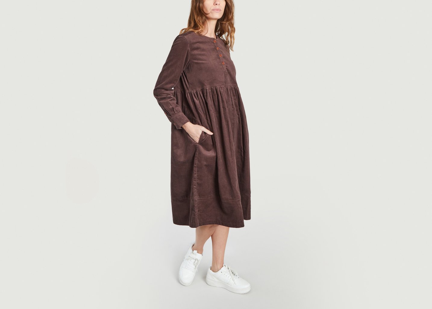 L'exception Robe Freja Corduroy Marron People Tree