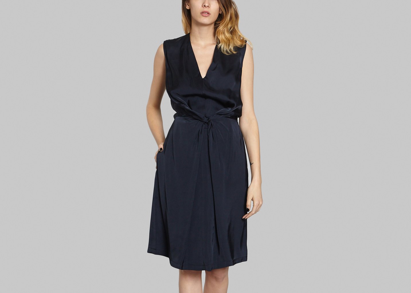 l'exception Robe Garic Bleu Marine Christine Phung