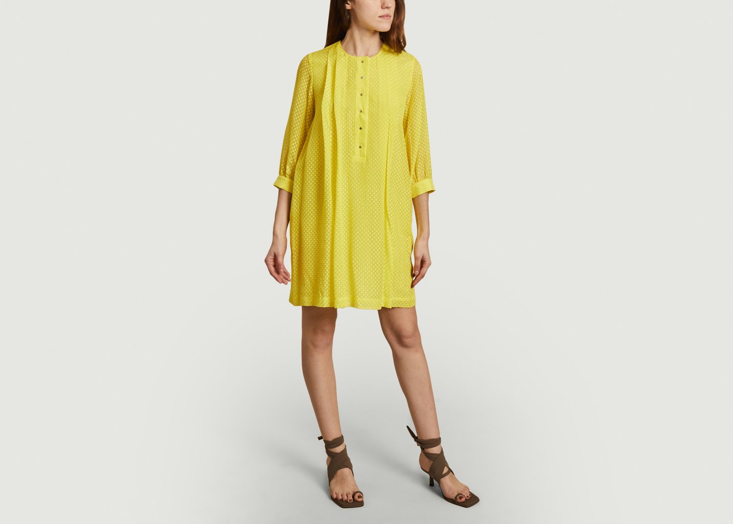 L'exception Robe Happen Cut Yard Jaune Roseanna