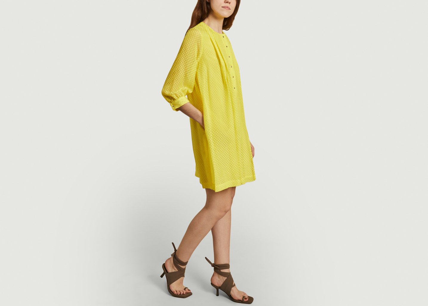 L'exception Robe Happen Cut Yard Jaune Roseanna