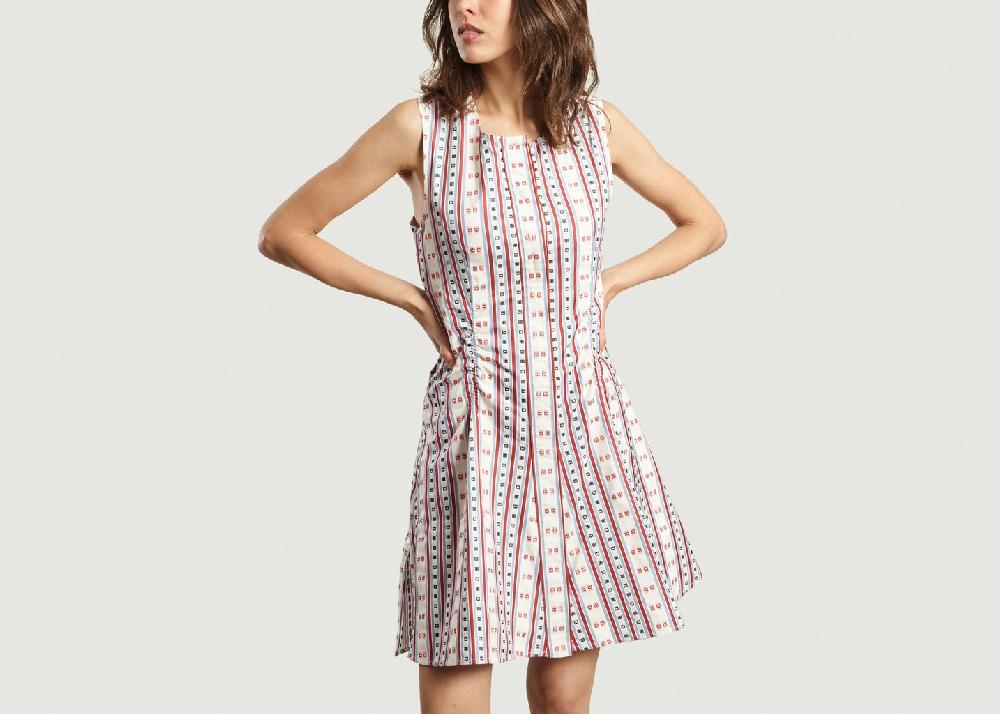 l'exception Robe Jacquard Blanc Carven