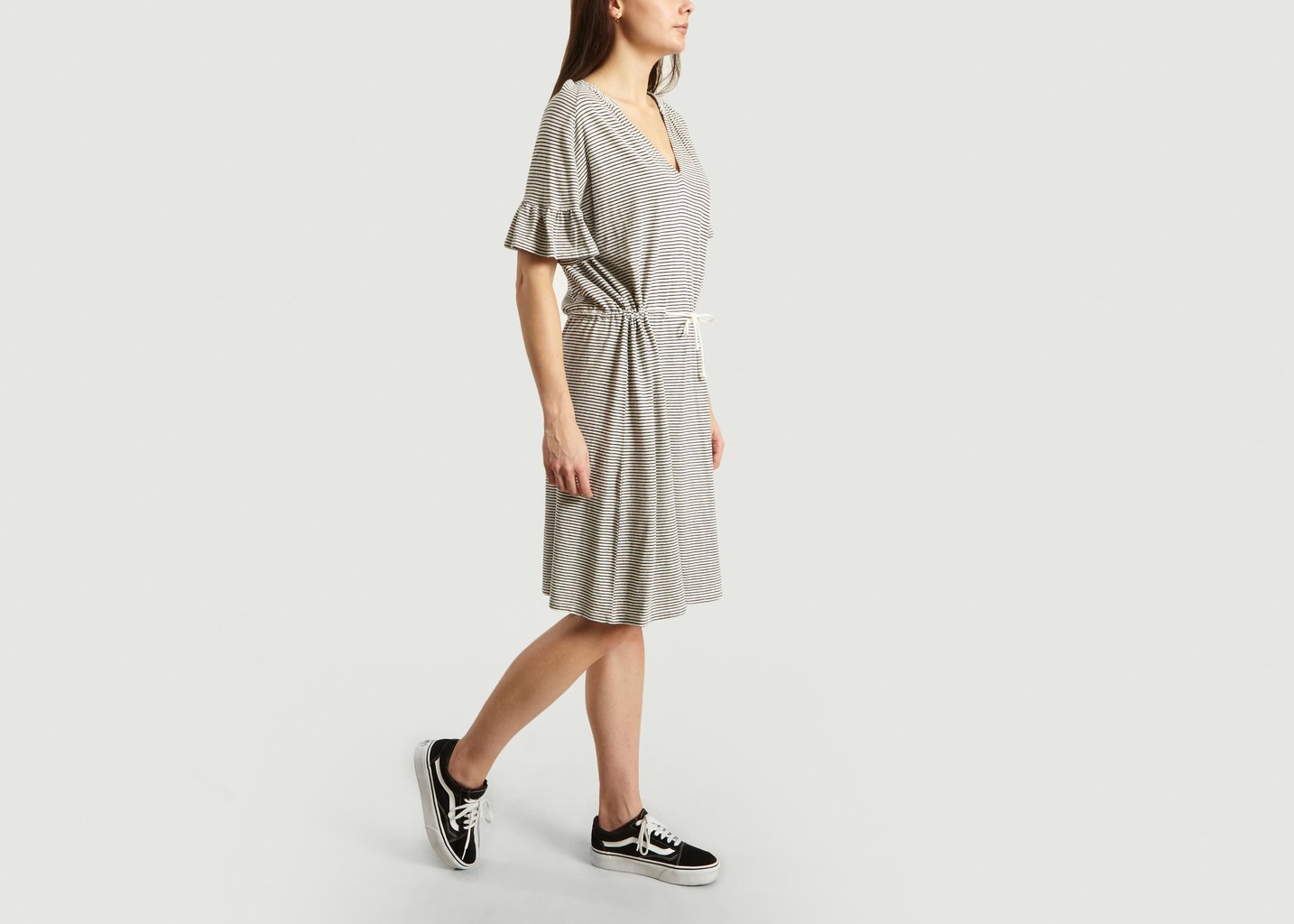 L'exception Robe Jersey Rayée Bleu Marine Closed