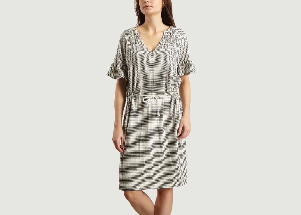 l'exception Robe Jersey Rayée Bleu Marine Closed