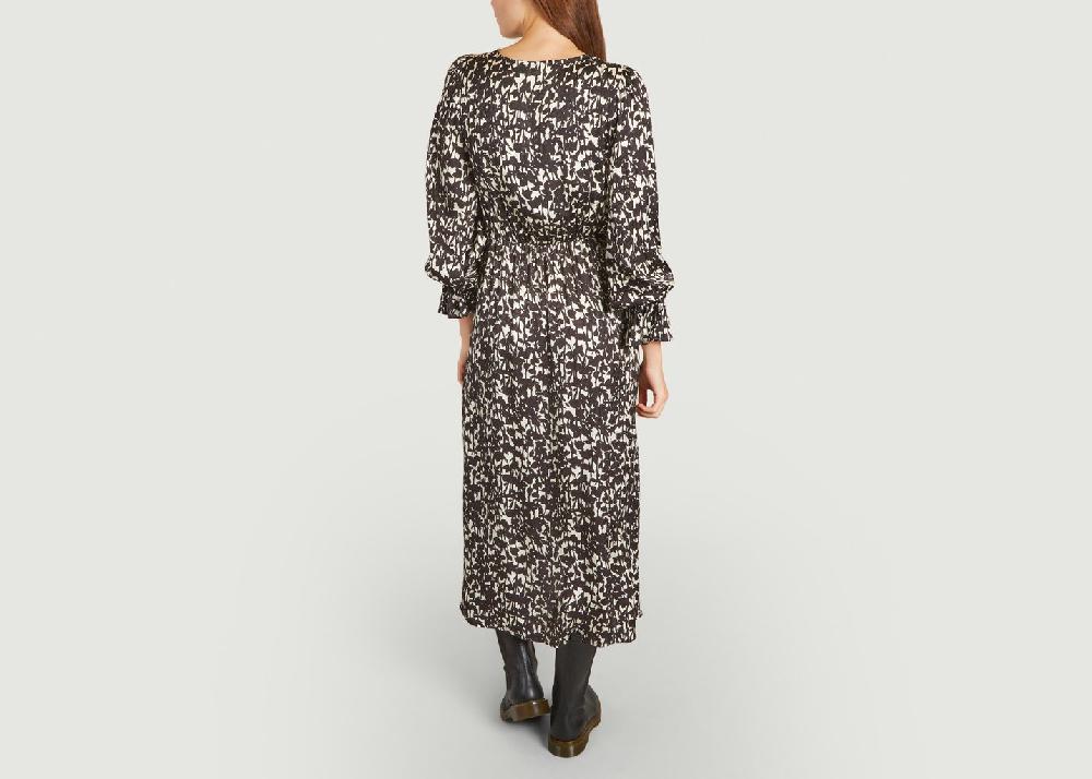 L'exception Robe Longue Imprimée Noir Roseanna