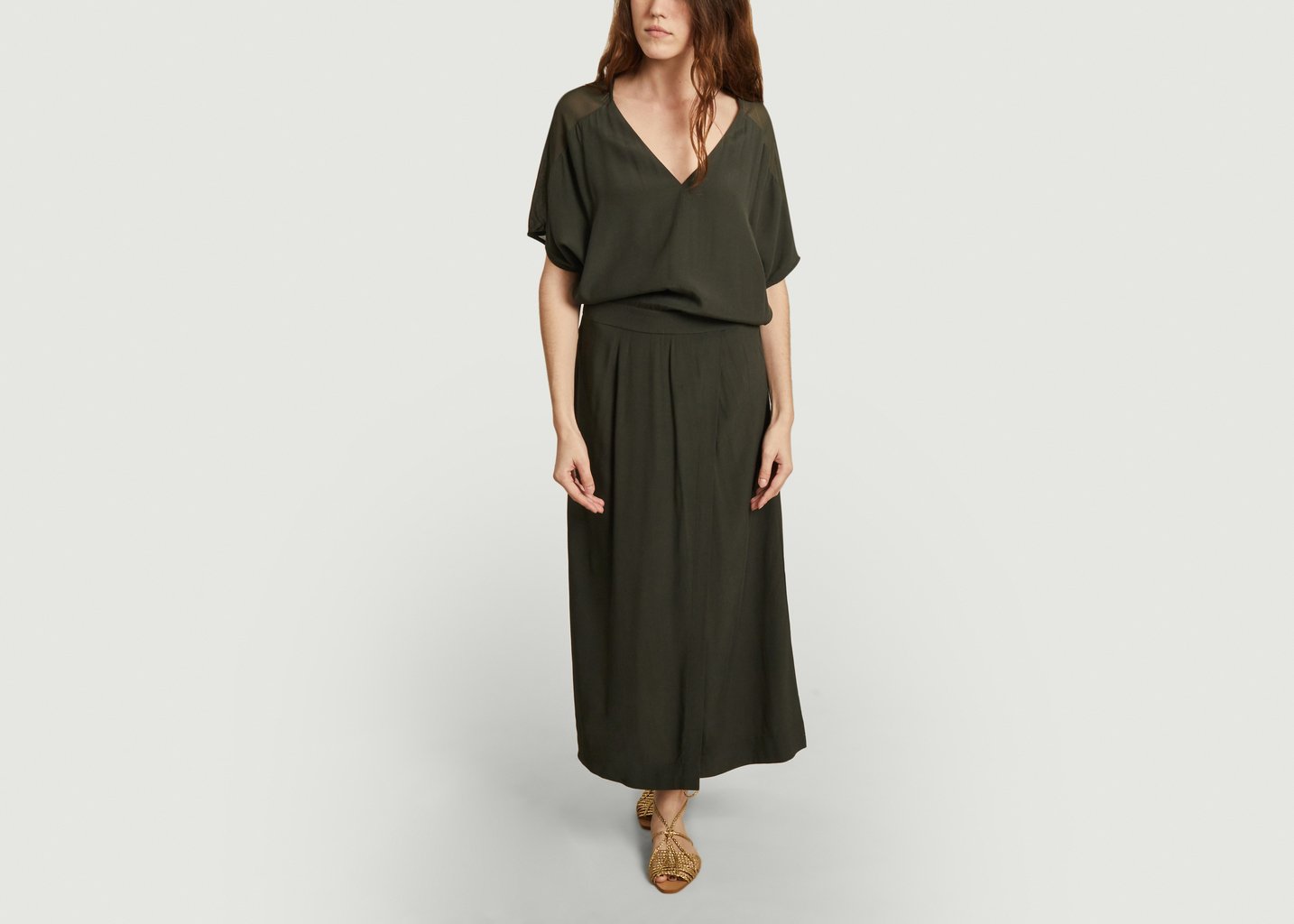 L'exception Robe Longue Jade Vert Sapin Karma Koma