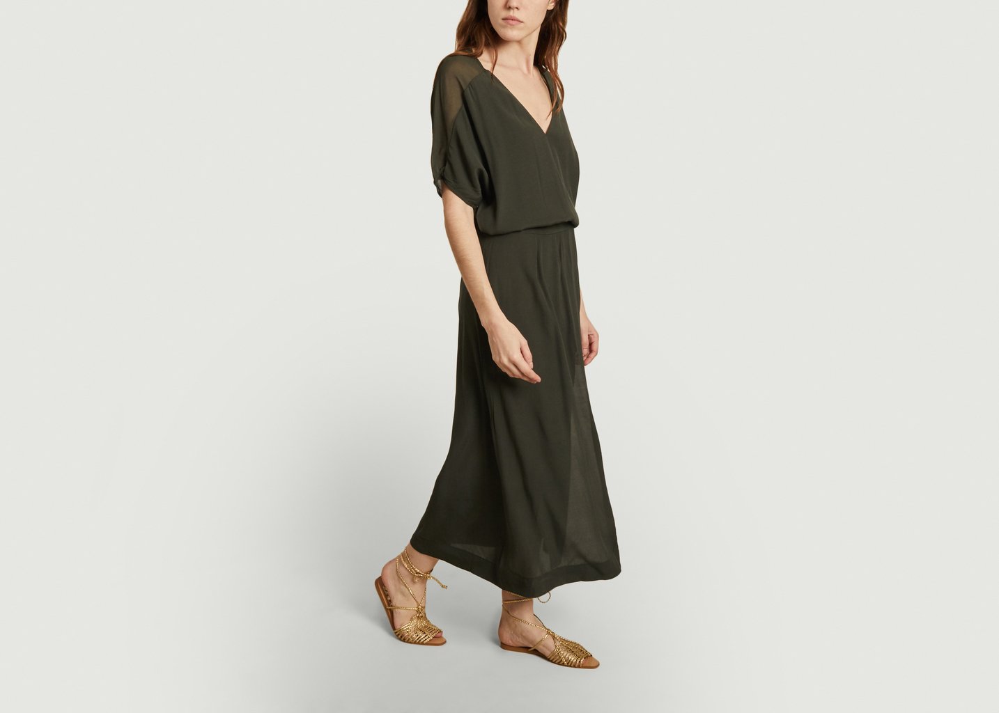 L'exception Robe Longue Jade Vert Sapin Karma Koma