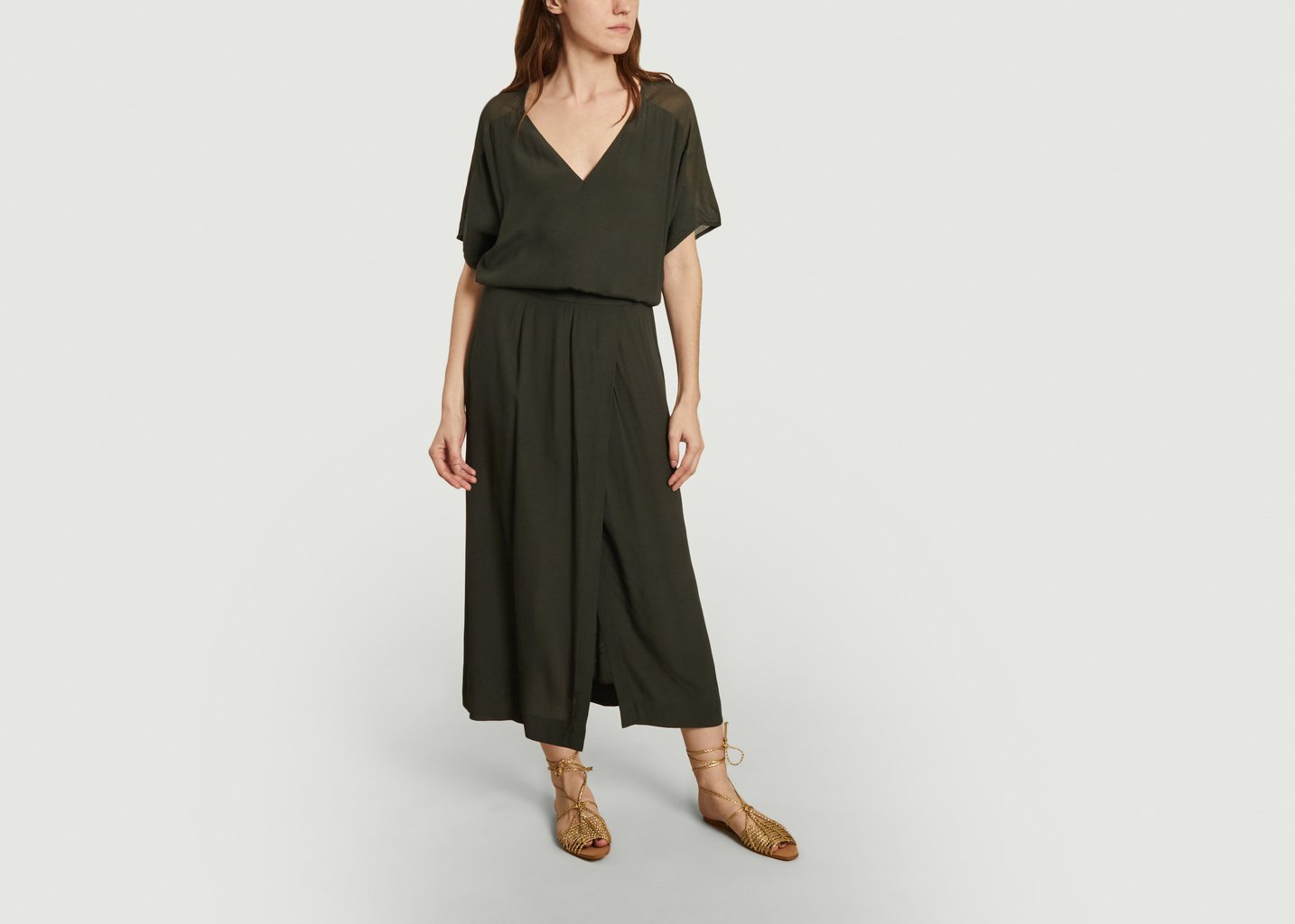 l'exception Robe longue Jade Vert Sapin Karma Koma