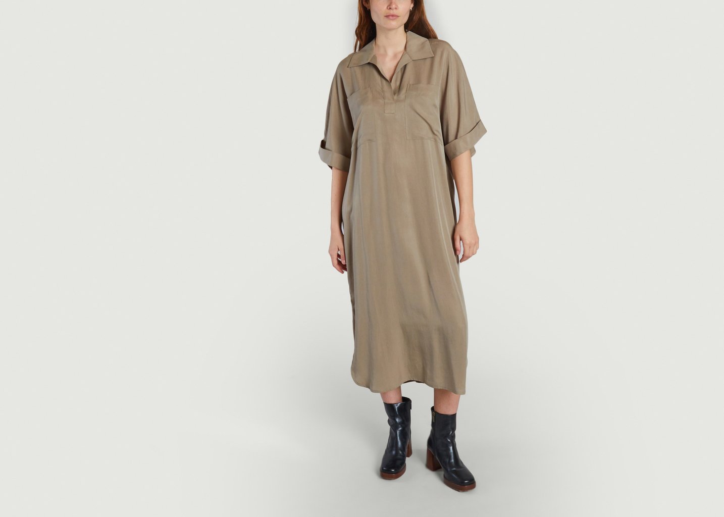 l'exception Robe Longue Mina Khaki Samsoe & Samsoe