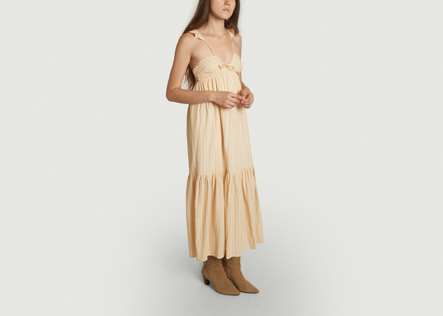 L'exception Robe Longue Rayée Boemia Beige Sessùn