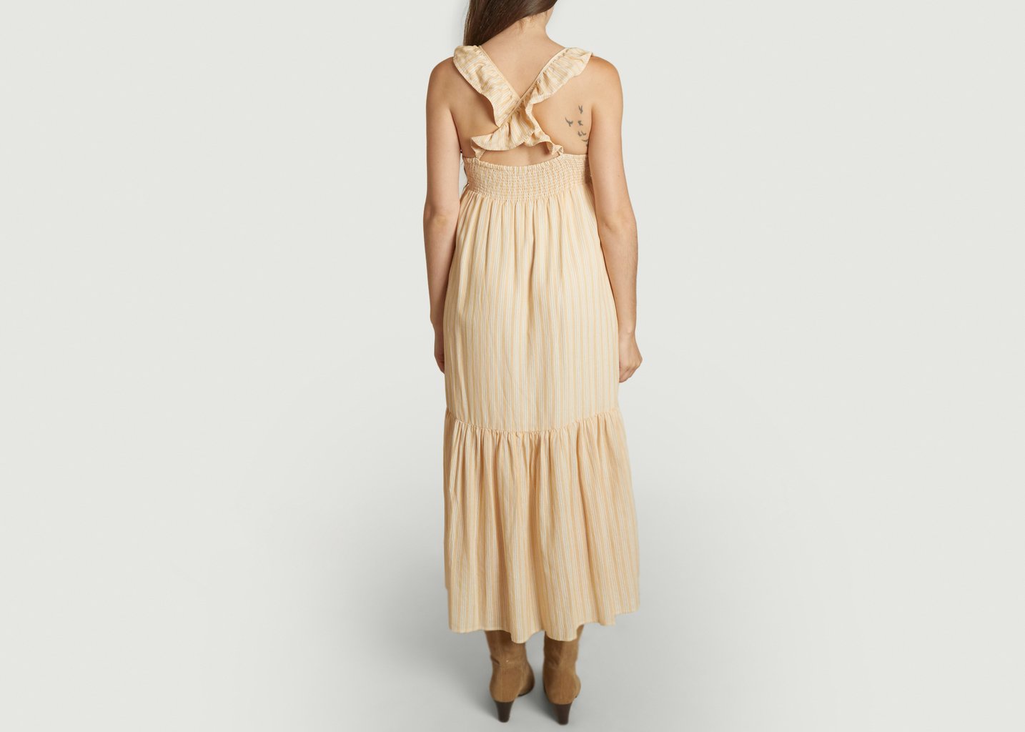 L'exception Robe Longue Rayée Boemia Beige Sessùn