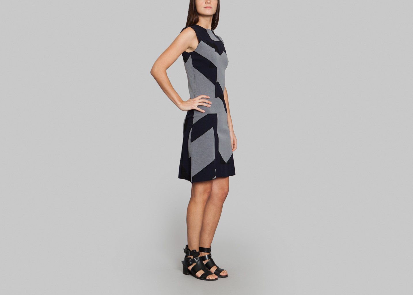 L'exception Robe Panel Graphique Gris Masha Ma