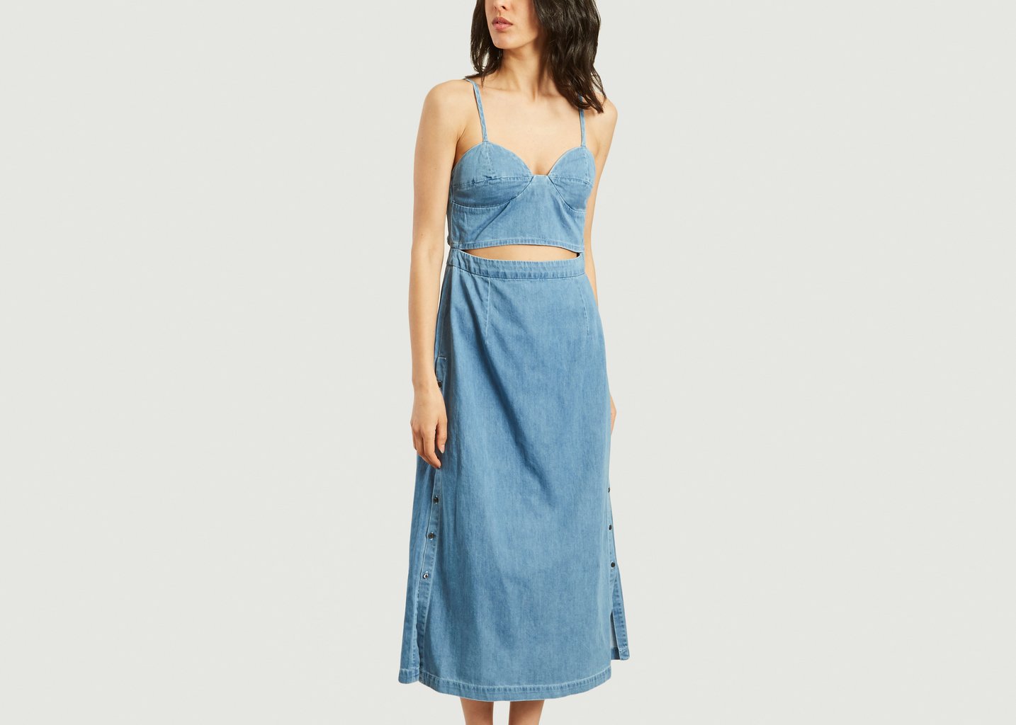 l'exception Robe Peek A Boo Denim 3x1