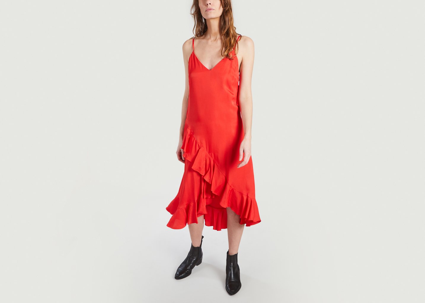 L'exception Robe Volantée Rouge Kenzo