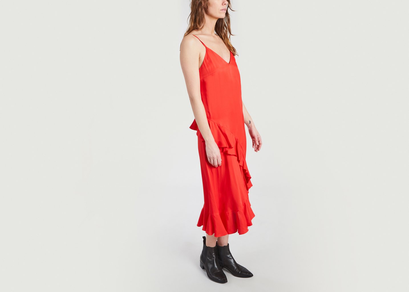 L'exception Robe Volantée Rouge Kenzo