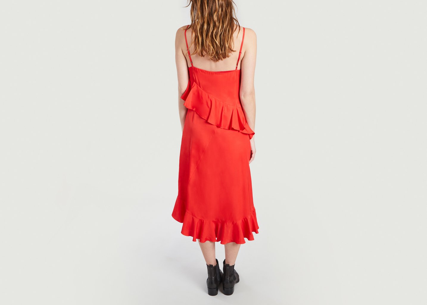 L'exception Robe Volantée Rouge Kenzo