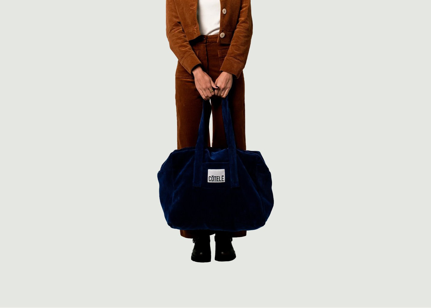 L'exception Sac Bonny Bleu Marine Côtelé Paris