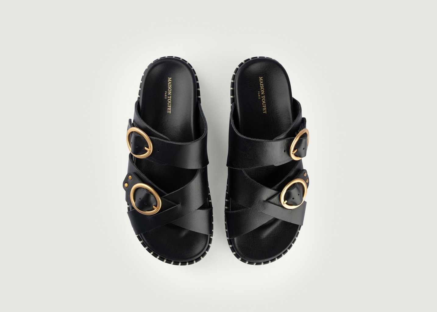 L'exception Sandale Agnès Noir Maison Toufet