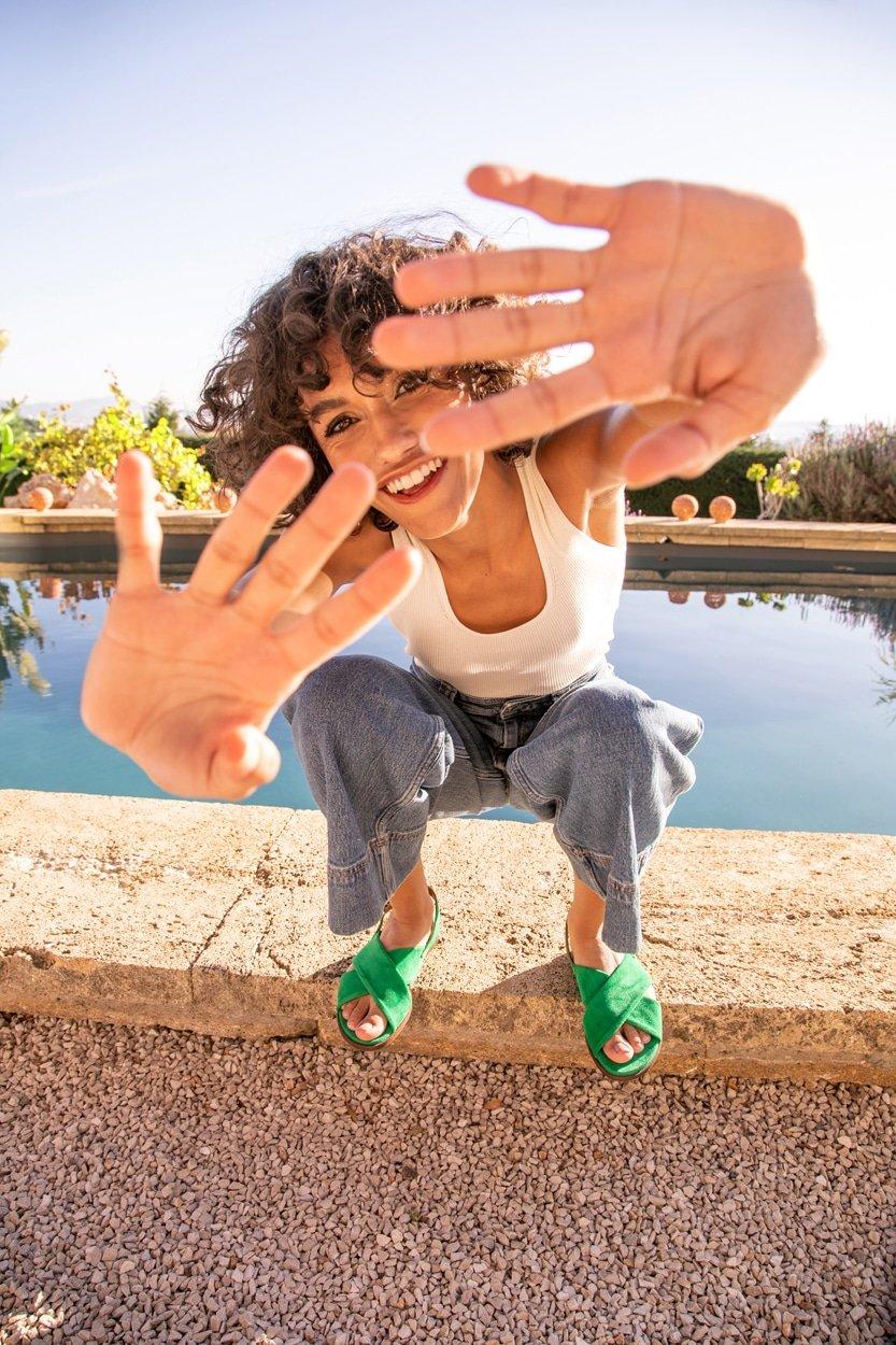 L'exception Sandale Axelle Vert Maison Toufet