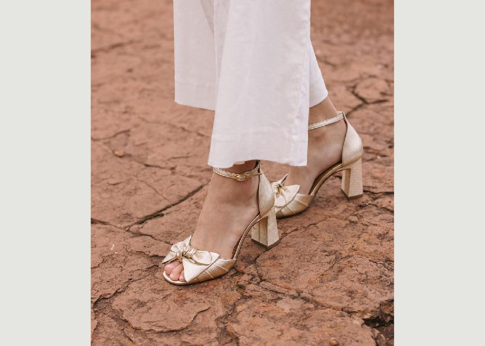 l'exception Sandale Hortense Or Maison Toufet