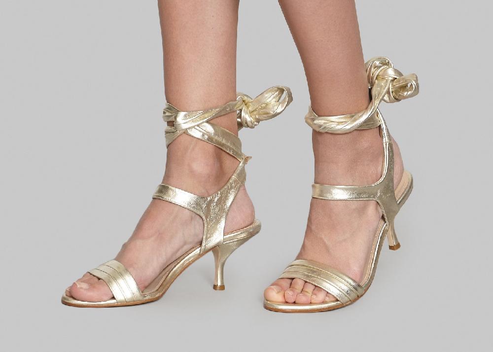 L'exception Sandale Noeud Or Sonia By Sonia Rykiel