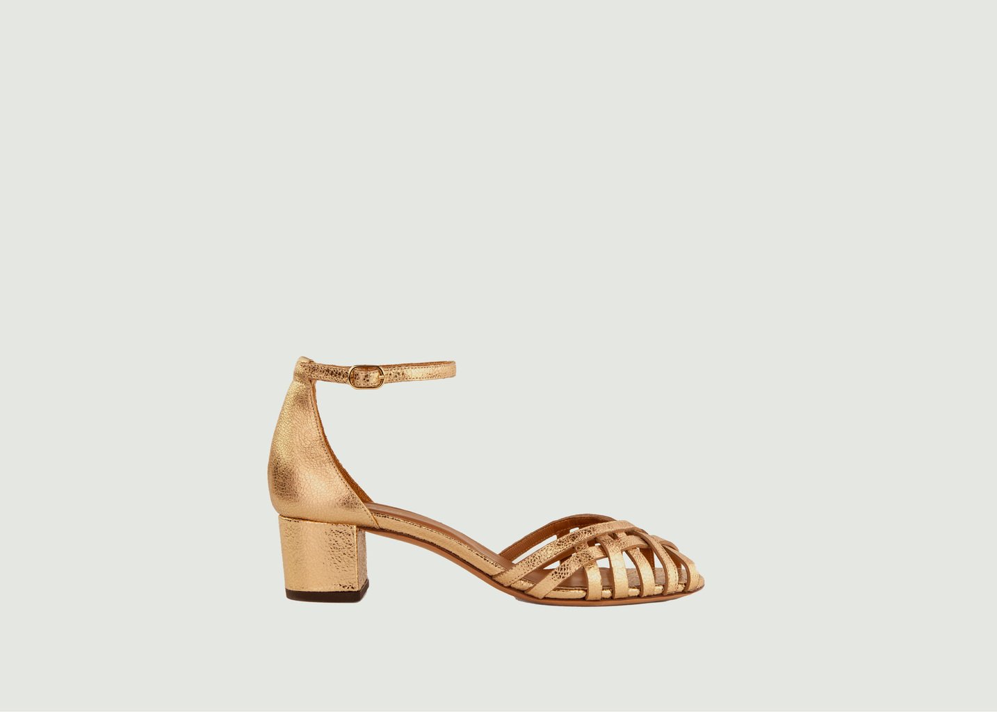 l'exception Sandales cuir N°451 Or Rivecour