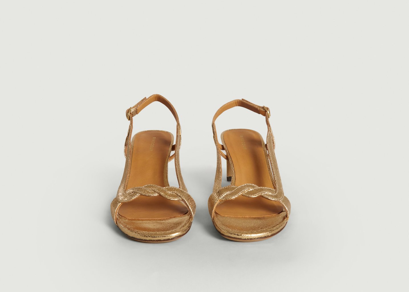 L'exception Sandales En Cuir N°599 Or Rivecour