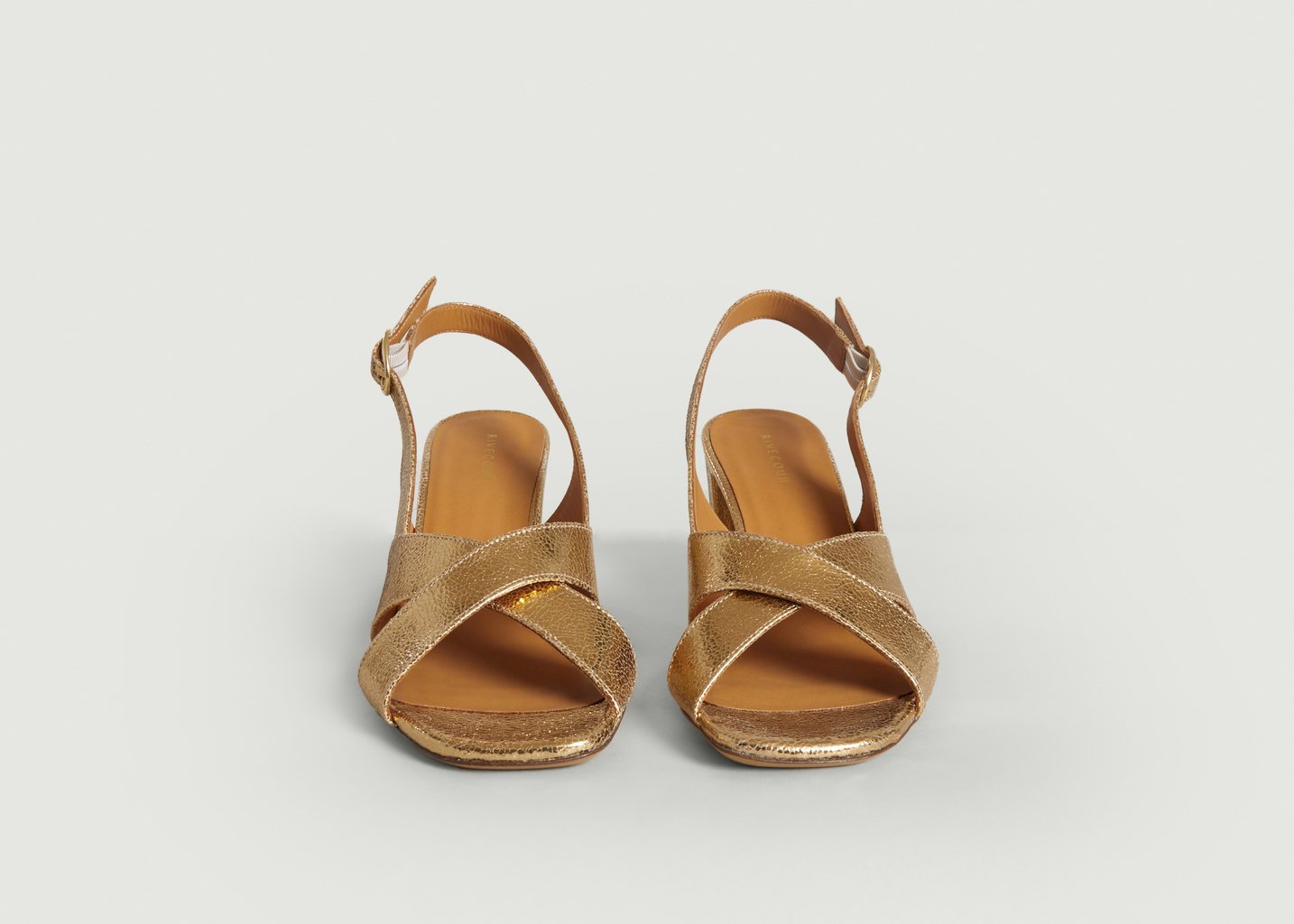L'exception Sandales En Cuir N°652 Or Rivecour